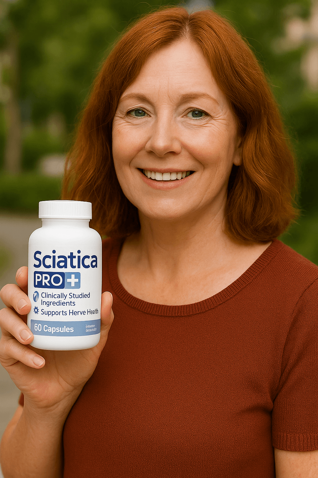 Linda segurando o produto