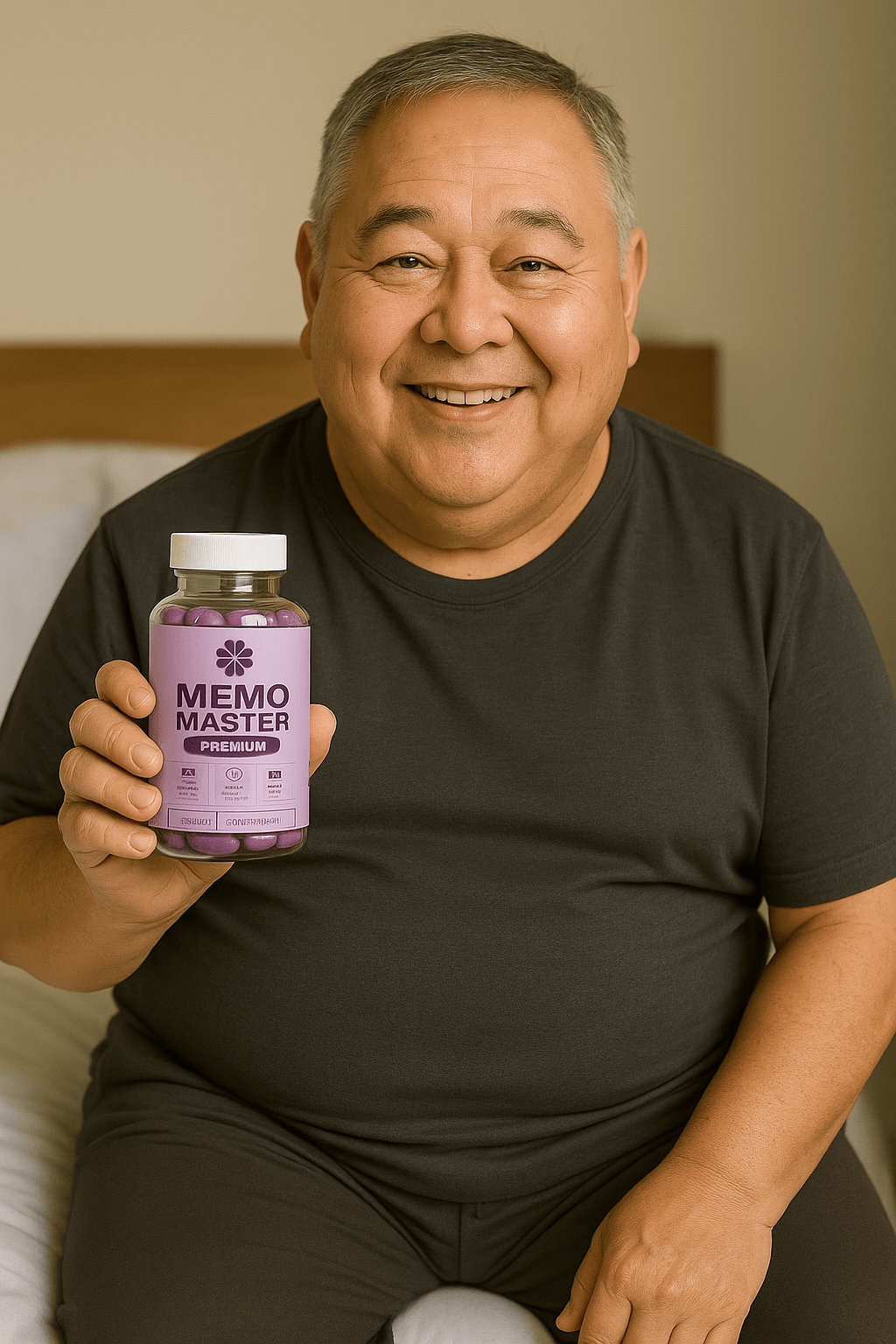Illustrative man holding a product